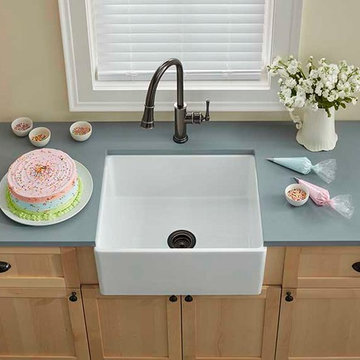 Fireclay Single Bowl Farmhouse Sink, White