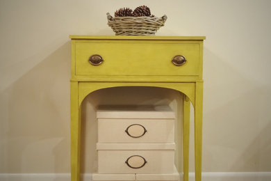 Upcycled Furniture - Yellow Crochet Home Decor Chalk Paint
