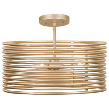 Kalco Lighting Emery 3-Light Pendant, Modern Gold