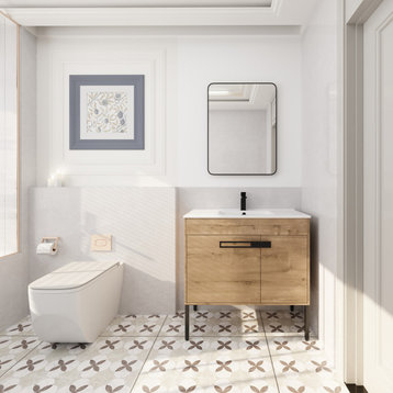 BNK 36" Freestanding Bathroom Vanity With Sink 36 Inch, With Soft Close Doors, I