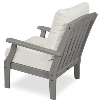 Trex Outdoor Yacht Club Deep Seating Chair, Classic White/Marine Indigo