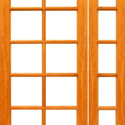 Prehung Red Oak-10-lite Patio Red Oak Wood IG Glass Sidelite Door - Patio Doors