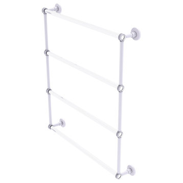 Clearview 4 Tier 30" Ladder Towel Bar with Dotted Accents, Matte White