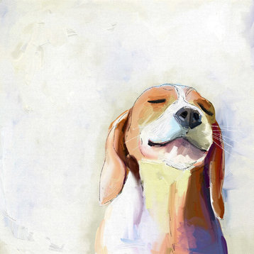 "Best Friend - Beagle Grin" Canvas Wall Art by Cathy Walters, 14"x14"