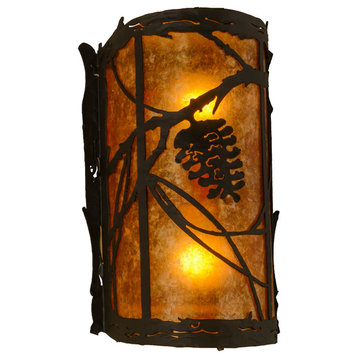 8 Wide Whispering Pines Left Wall Sconce