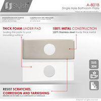 STYLISH 6 1/8" Brushed Nickel Bathroom Square Deck Plate
