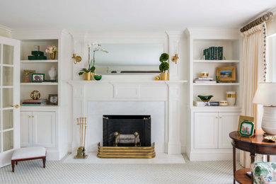 Inspiration for a timeless living room remodel in Boston