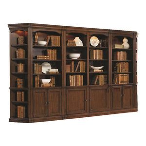 Sauder Barrister Lane Scribed Oak Open Bookcase