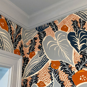 Vibrant Powder Room in Melrose MA