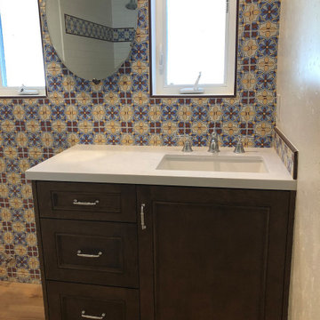Custom Handcrafted Bathroom Vanity, Medium Wood Stain