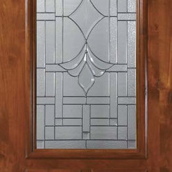 Slab Exterior Single Door 96 Wood Alder Marsala 2 Panel 2/3 Lite - Front Doors
