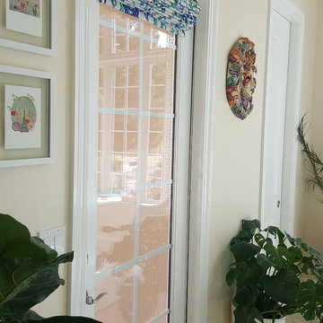 Arch valance & side panels create a stunning office