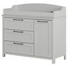 Pemberly Row Modern Changing Table with Station Wide Soft Gray