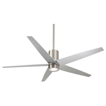 MinkaAire Nickel Symbio 56" 5-Blade Indoor LED Ceiling Fan w/ Remote