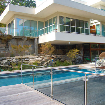 contemporary two sided vanishing edge pool + catch pools