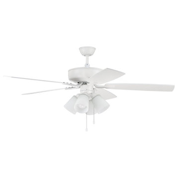 Craftmade Pro Plus 52" Ceiling Fan With 4 Light Kit, White