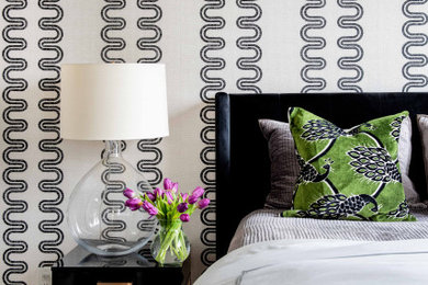 Example of a transitional bedroom design in Atlanta