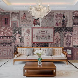 Kahani, Indian Art Theme Wallpaper, Customised Wine Color - Wallpaper