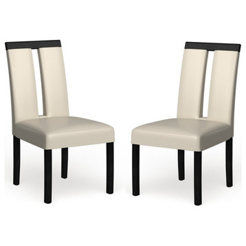 Furniture of America Jalen Faux Leather Dining Chair in White (Set of 2)