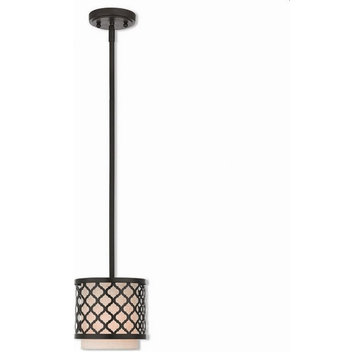 1 Light Mini Pendant in Glam Style - 7 Inches wide by 10.25 Inches high-English
