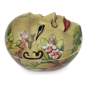 Monkey Wisdoms Calabash Decorative Box Traditional Decorative Boxes By Novica