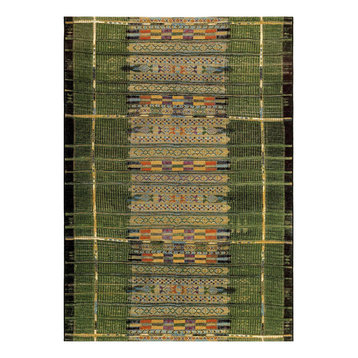 Liora Manne Marina Tribal Stripe Indoor/Outdoor Rug, Green, 4'10"x7'6"