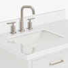 Ariel Kensington 37" Left Rectangle Sink Bath Vanity, White, 1.5" White Quartz