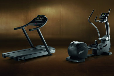 Transitional home gym photo in Tokyo
