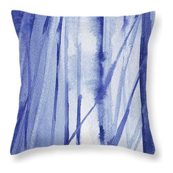 Cobalt Blue and White Stripes Decorative Pillows - Decorative Pillows