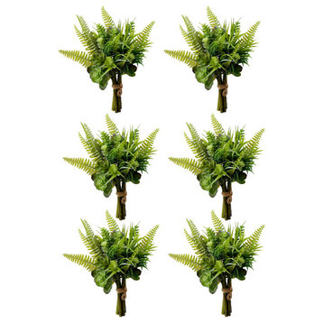 Serene Spaces Living Pack of 6 Artificial Succulent Bouquet, 10" Dia & 12" Tall