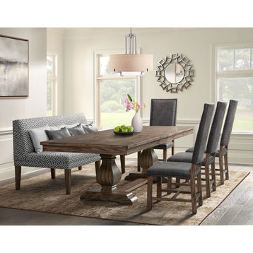 Picket House Hayward 6 Piece Dining Set Table, 4 Tall Back Chairs