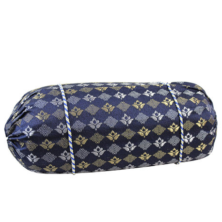 Natural Geo Blue/Silver Gao Takiya Bolster Pillow, Set of 2