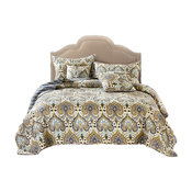 Bohemian Spades Quilted Bedspread Set, Queen
