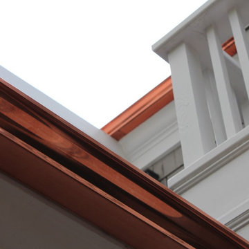 Manhattan Beach Home,Copper K-Style Gutters, Pre-Downspouts