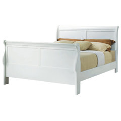 Louis Philippe Eastern Solid Pine King Bed Sleigh Bed in Platinum