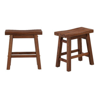 Boraam Sonoma Saddle 18 inch Stool Chestnut Wire-Brush Set of 2