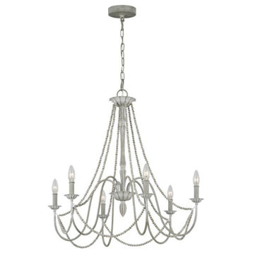 Murray Feiss F3240/6WGR Maryville 6, Light Chandelier, Washed Grey