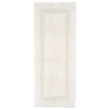 Lavish Home 100% Cotton Reversible Long Bath Rug, Ivory