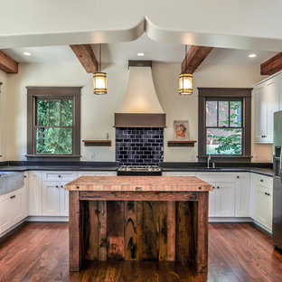 Kitchen with Indigo Subway Tile