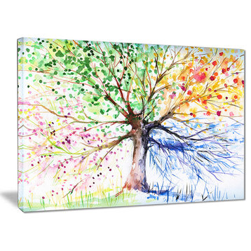 "Four Seasons Tree" Floral Canvas Print, 40"x30"