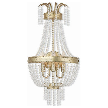 French Country Traditional Three Light Wall Light-Winter Gold Finish