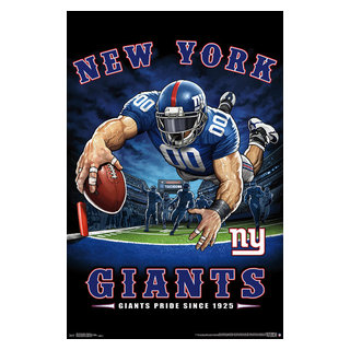 Trends International NFL New York Jets - End Zone 17 Framed Wall Poster Prints Mahogany Framed Version 14.725 x 22.375