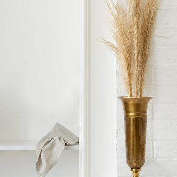 Serene Spaces Living Vintage Brass Trumpet Vase, Measures 8" Diameter & 20" Tall