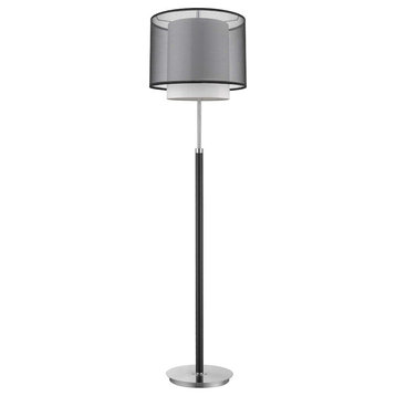 Acclaim Roosevelt Floor Lamp, Espresso/Nickel/Gray Shantung