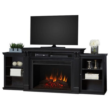 Real Flame Tracey 84" Modern Wood Grand Electric Fireplace TV Stand in Black