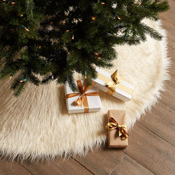 Faux Mongolian Lamb Christmas Tree Skirt from Horchow.com - Christmas Tree Skirts
