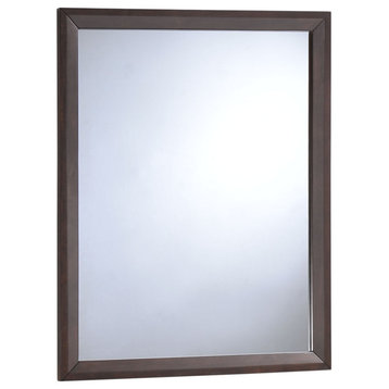 Tracy Upholstered Fabric Wood Mirror, Cappuccino