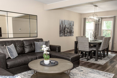 Example of a transitional living room design in Other
