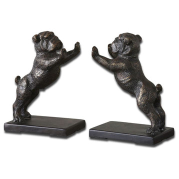Uttermost Bulldogs Cast Iron Bookends, Set of 2