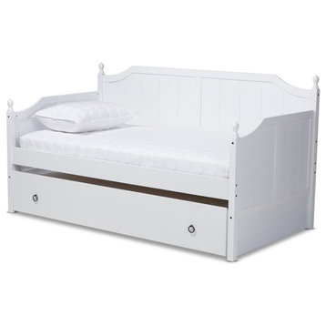 Baxton Studio Millie Wood Twin Daybed with Trundle in White
